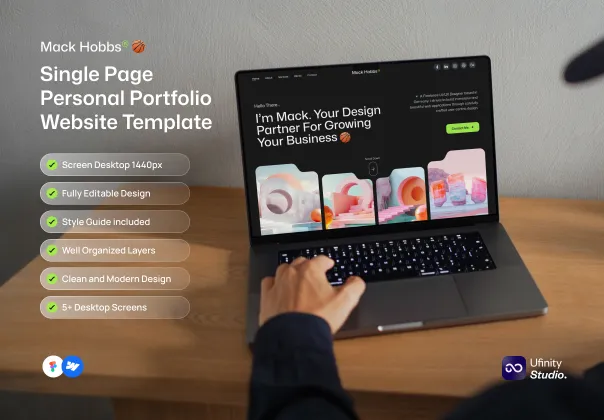 کیت UI وب‌سایت نمونه کار شخصی مک هابز | Mack Hobbs