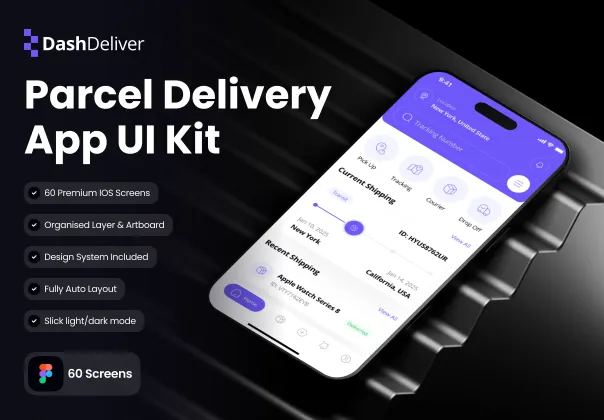 قالب UI اپلیکیشن تحویل بسته داش‌دلیور | DashDeliver