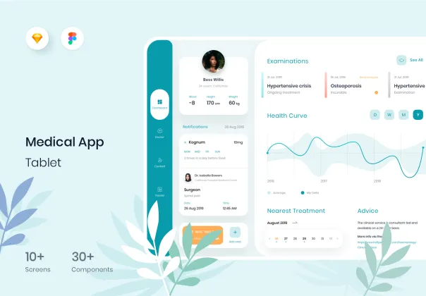 طرح UI اپلیکیشن مدیریت سلامت و تناسب‌اندام | Healthcare App