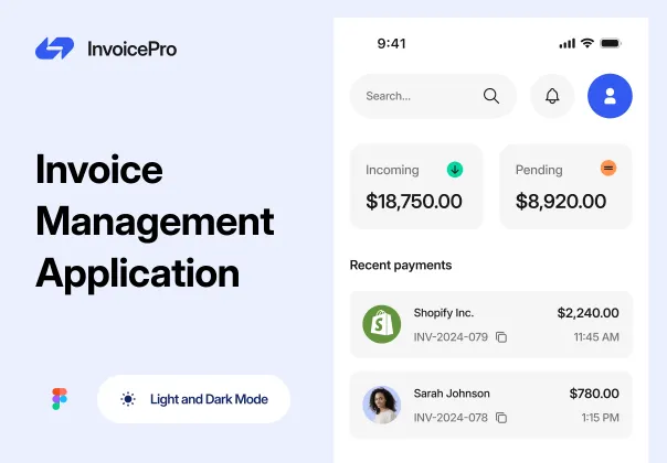 طرح UI برنامه مدیریت فاکتور پرو | InvoicePro