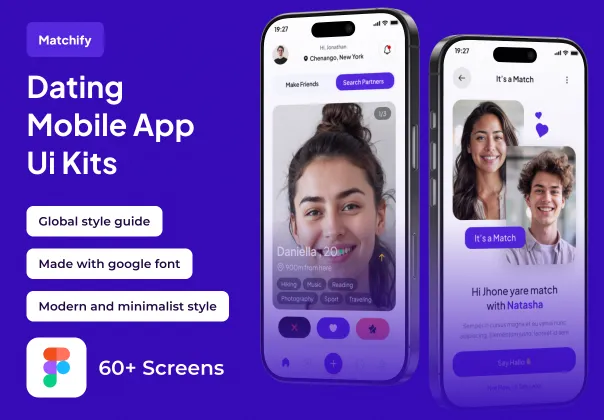 طرح UI پریمیوم دوستیابی مچیفای | Matchify