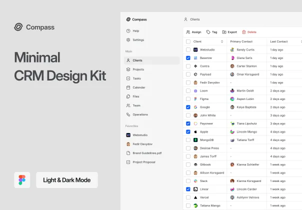 کیت طراحی CRM مینیمال کامپاس | Compass
