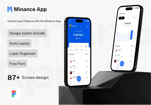 کیت رابط کاربری اپلیکیشن مالی و بانکداری | Minance