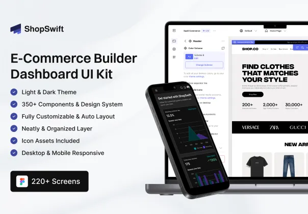 کیت رابط کاربری داشبورد سازنده فروشگاه | ShopSwift