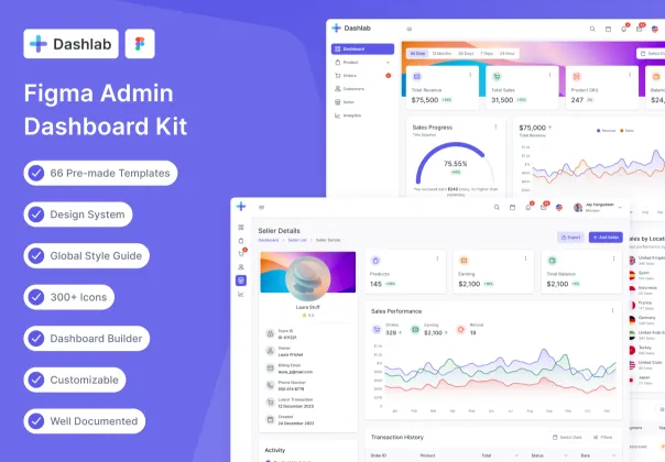 کیت UI داشبورد دَشلب | Dashlab