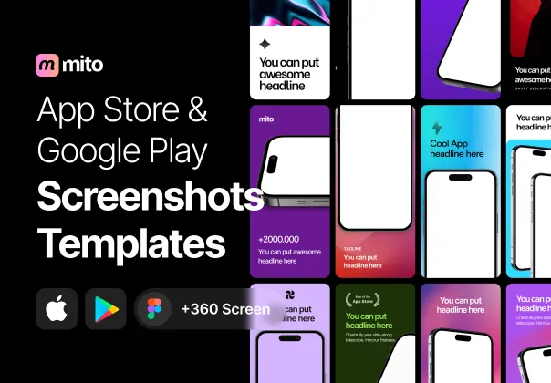 قالب‌های اسکرین‌شات اپ استور و گوگل پلی | Mito