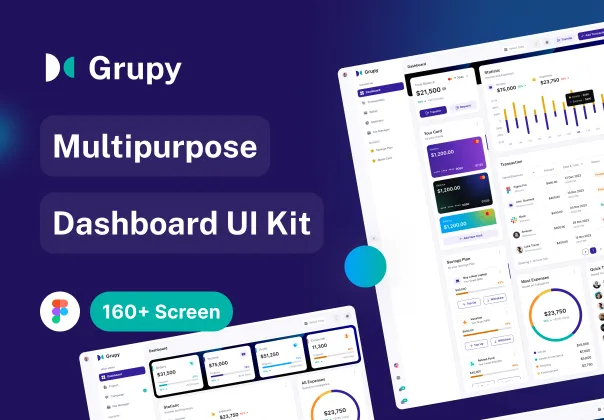 کیت UI داشبورد چندمنظوره گروپی | Grupy