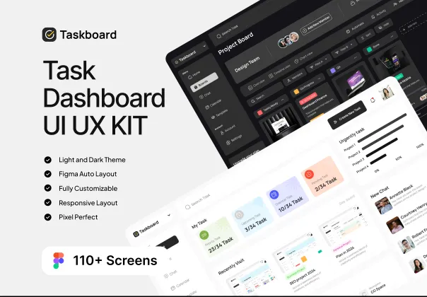 کیت UI داشبورد وظایف | Taskboard