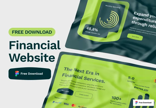 کیت وب‌سایت رایگان فین‌تک | Figma