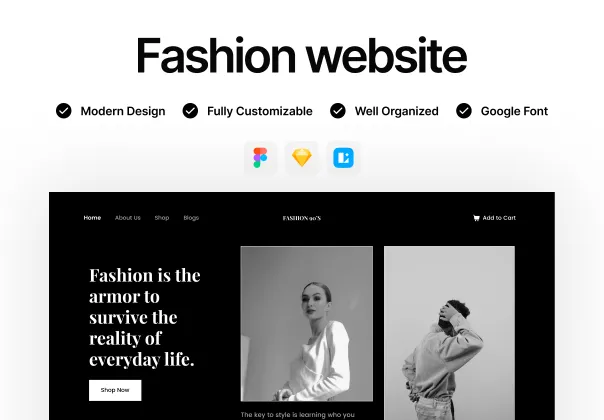 کیت UI رایگان وب‌سایت تجارت الکترونیک | Dject Studio