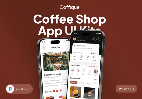 کیت UI اپلیکیشن کافه کافیک | Coffique