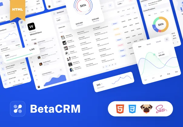قالب HTML BetaCRM | قالب مدیریت و CRM بوت‌استرپ