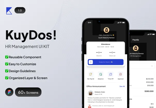کیت UI مدیریت منابع انسانی کویدوس | KuyDos