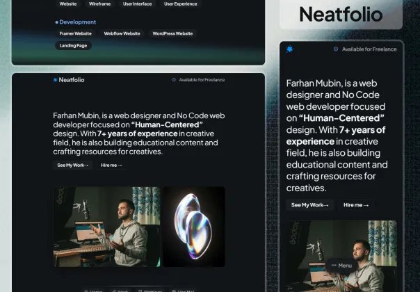 قالب وب‌سایت شخصی مینیمالیستی رایگان نیت‌فولیو | Neatfolio