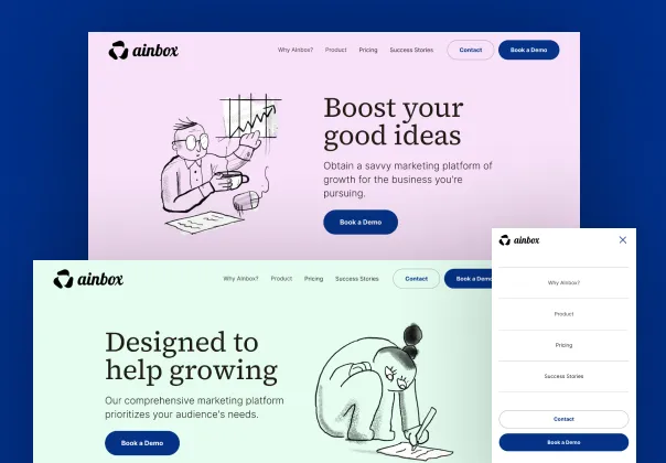 قالب لندینگ پیج رایگان ای‌این باکس | AInbox