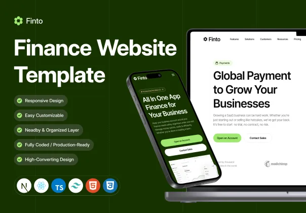 قالب HTML وب‌سایت مالی فینتو | Finto