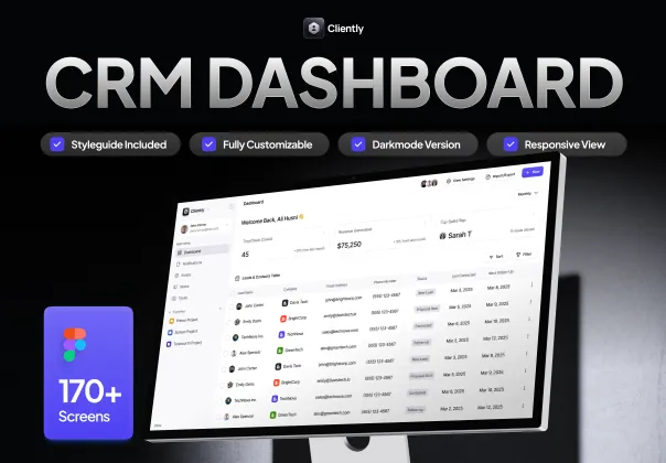 کیت UI داشبورد CRM مدرن | Cliently