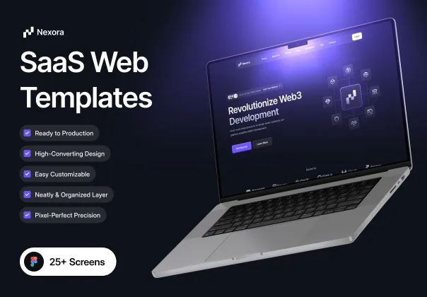 کیت UI قالب وب‌سایت SaaS نکسورا | Nexora
