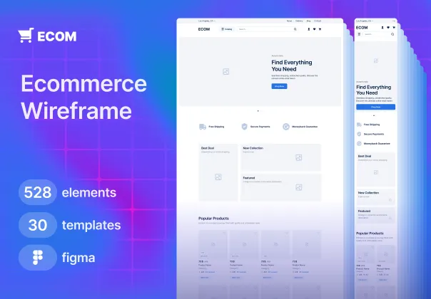 کیت UI وایرفریم فروشگاهی | ECOM