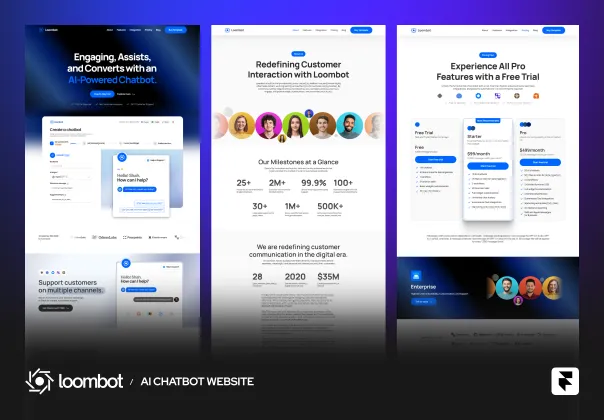 قالب وبسایت چت‌بات یکپارچه لوم‌بات | LoomBot