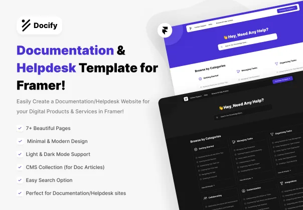 قالب مستندات و پشتیبانی برای فریمر | Docify