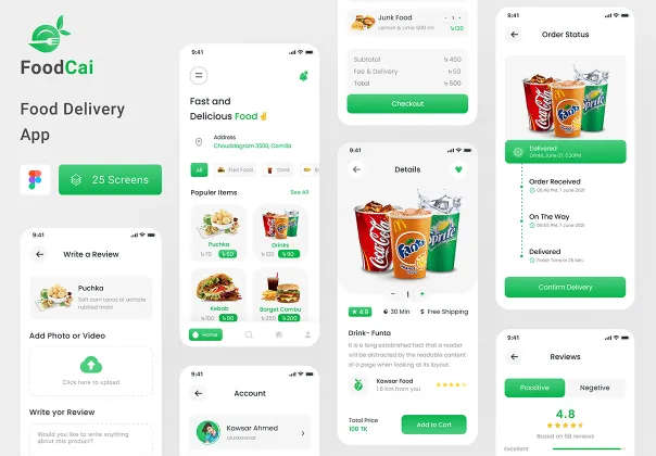 اپلیکیشن موبایل تحویل غذا فودکای | FoodCai