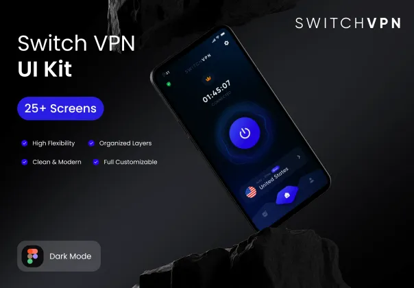 کیت UI اپلیکیشن موبایل سوئیچ وی‌پی‌ان | Switch VPN