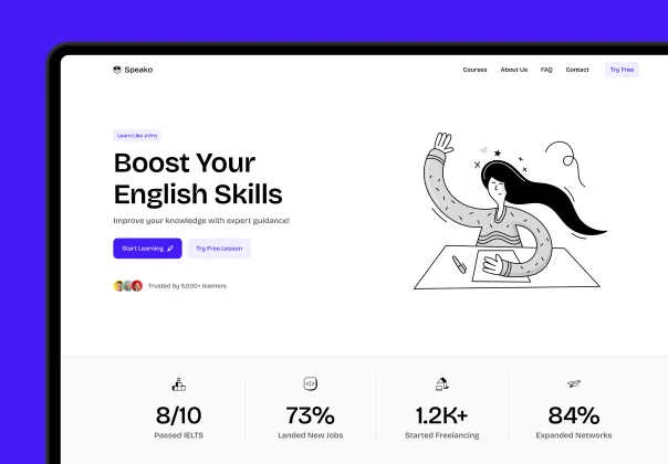 قالب وب‌سایت دوره‌های آنلاین اسپیکو | Speako