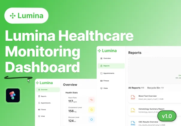 کیت UI داشبورد مانیتورینگ سلامتی | Lumina