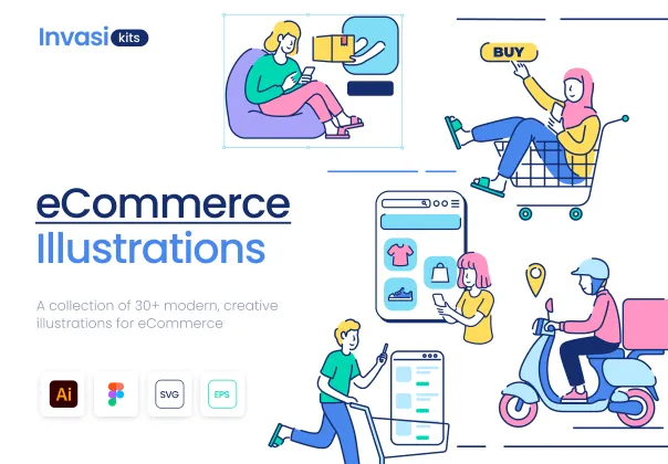 کیت طراحی تصاویر فروشگاهی | eCommerce Illustration Kit
