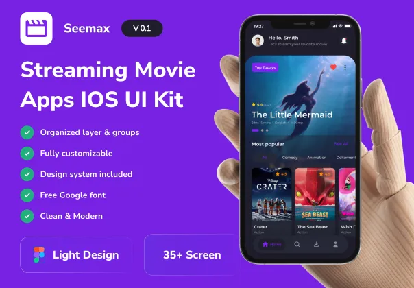 کیت UI اپلیکیشن فیلم‌های استریمینگ Seemax