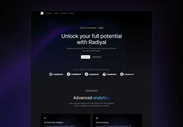 قالب لندینگ فیگما رادیال | Radiyal