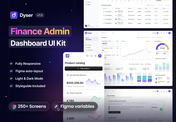کیت UI داشبورد مدیریت مالی دیسر | Dyser