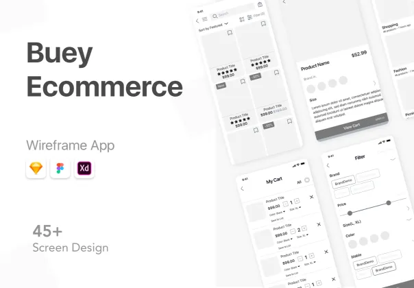 کیت وایرفریم فروشگاهی بوی | Buey