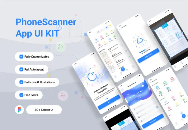 کیت UI اپلیکیشن اسکنر موبایل فون‌اسکنر | PhoneScanner
