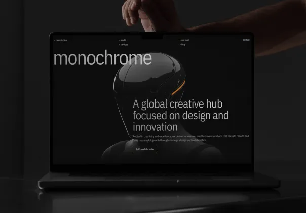 قالب Framer مونوکروم برای استودیو طراحی و آژانس