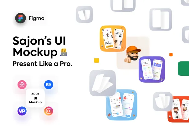 کیت موکاپ UI ساجون برای فیگما | Sajon Mockup