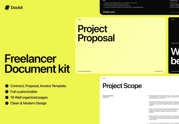 کیت اسناد فریلنسری داکیت در فیگما | Dockit