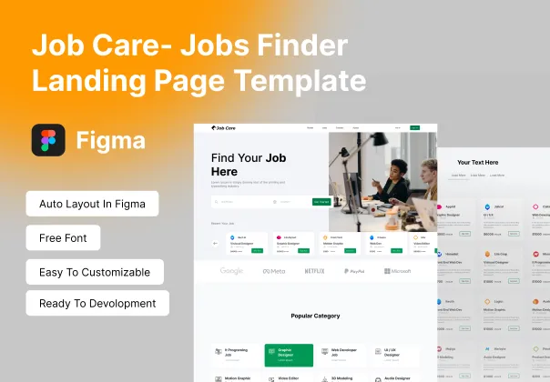 کیت UI وب‌سایت جستجوگر مشاغل جاب‌کر | Job Care