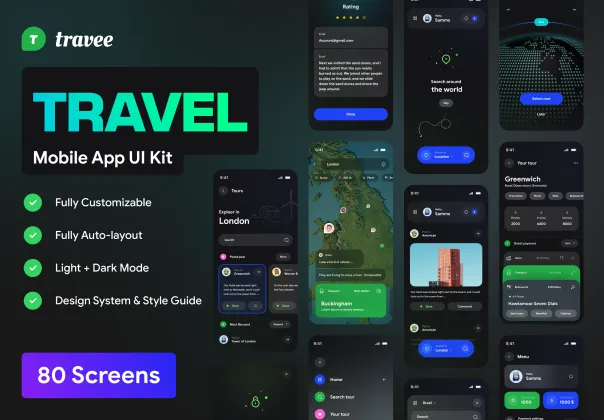 کیت UI اپلیکیشن سفر تراوی | Travee Ui Kit