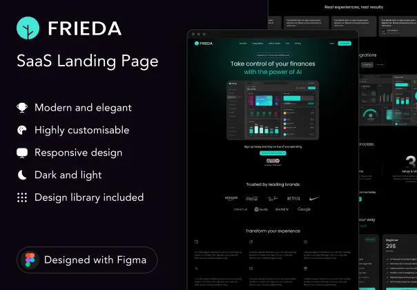 قالب صفحه فرود فریدا | Frieda SaaS