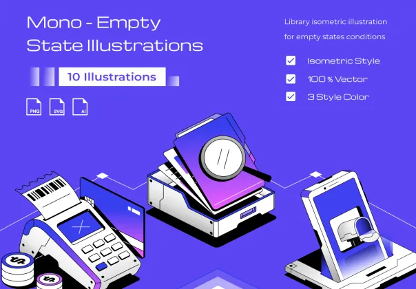 ایلوستریشن‌های حالت خالی ایزومتریک مونو