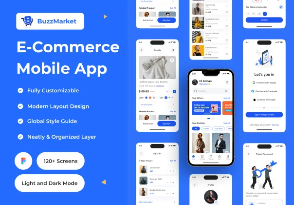کیت رابط کاربری اپلیکیشن موبایل تجارت الکترونیک