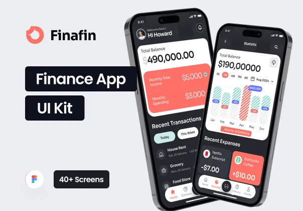 کیت UI اپلیکیشن مالی و پرداخت دیجیتال فینافین