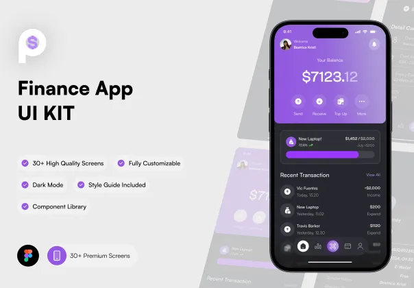 کیت UI اپلیکیشن مالی Pennywise