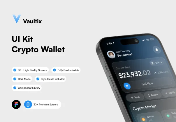 کیت UI کیف پول کریپتو والتیکس | Vaultix