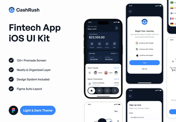 کیت UI اپلیکیشن فین‌تک کش‌راش