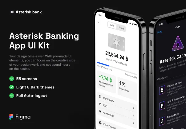 کیت رابط کاربری اپلیکیشن بانکی آستریسک