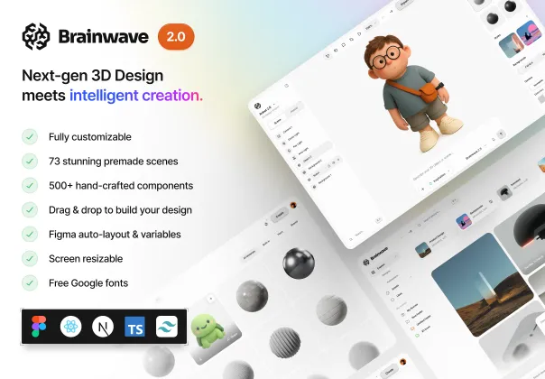 کیت UI سه‌بعدی هوشمند Brainwave 2.0