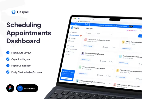 کیت UI داشبورد برنامه‌ریزی قرارهای ملاقات | Casync